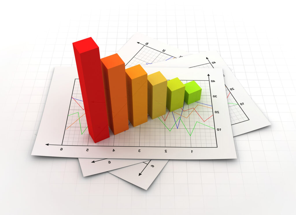 business graph concept  3d illustration